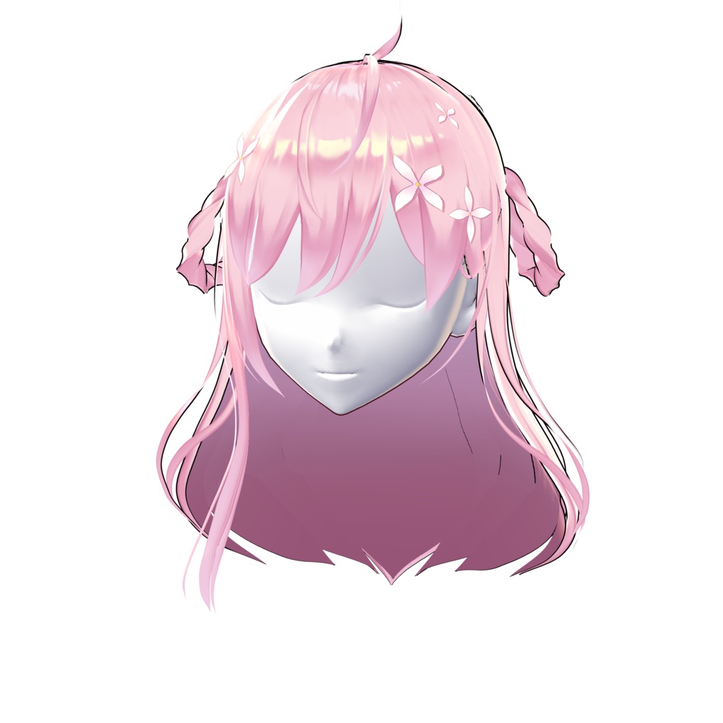 【VRoid用ヘアプリセット】レイナヘアスタイル