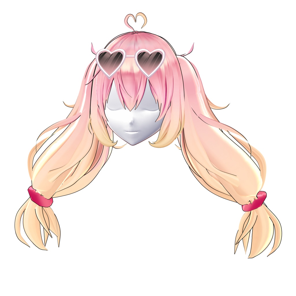 【VRoid用ヘアプリセット】トロピカルラブツインテール