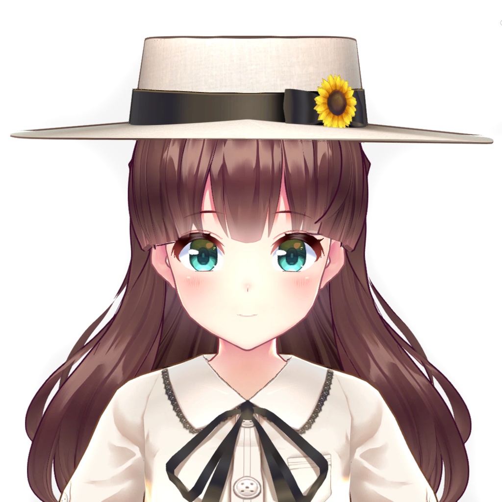 【VRoid用ヘアプリセット】ひまわりハーフアップ