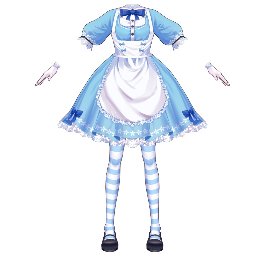 【Vroid用衣装テクスチャ】ティーパーティー・ミニメイド衣装セット
