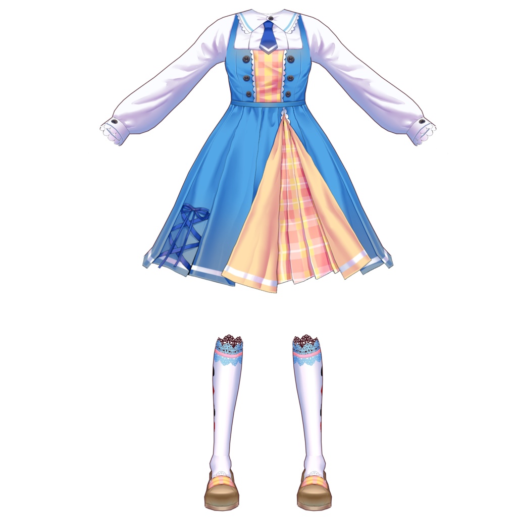 【Vroid用衣装テクスチャ】アリスのカジュアルウェア衣装セット