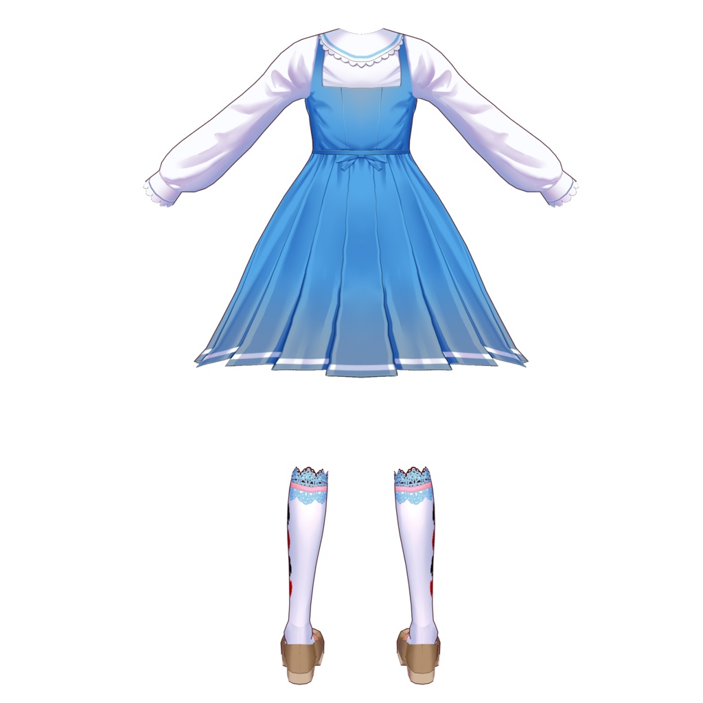 【Vroid用衣装テクスチャ】アリスのカジュアルウェア衣装セット