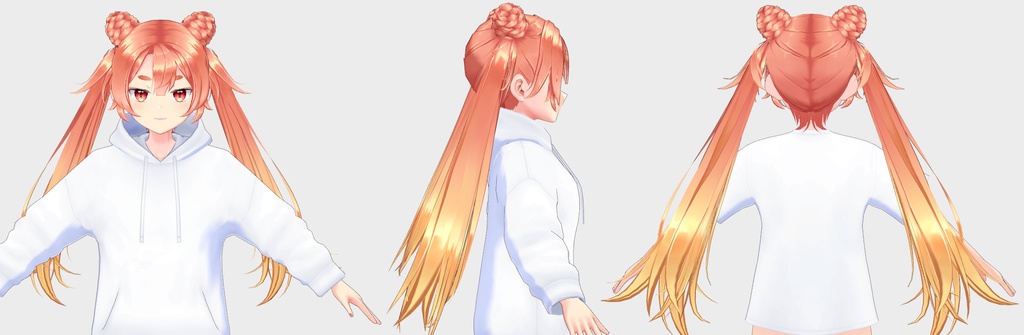 【旧正月2024】【VRoid用ヘアプリセット】お団子ツインテール(Twin tails with buns)