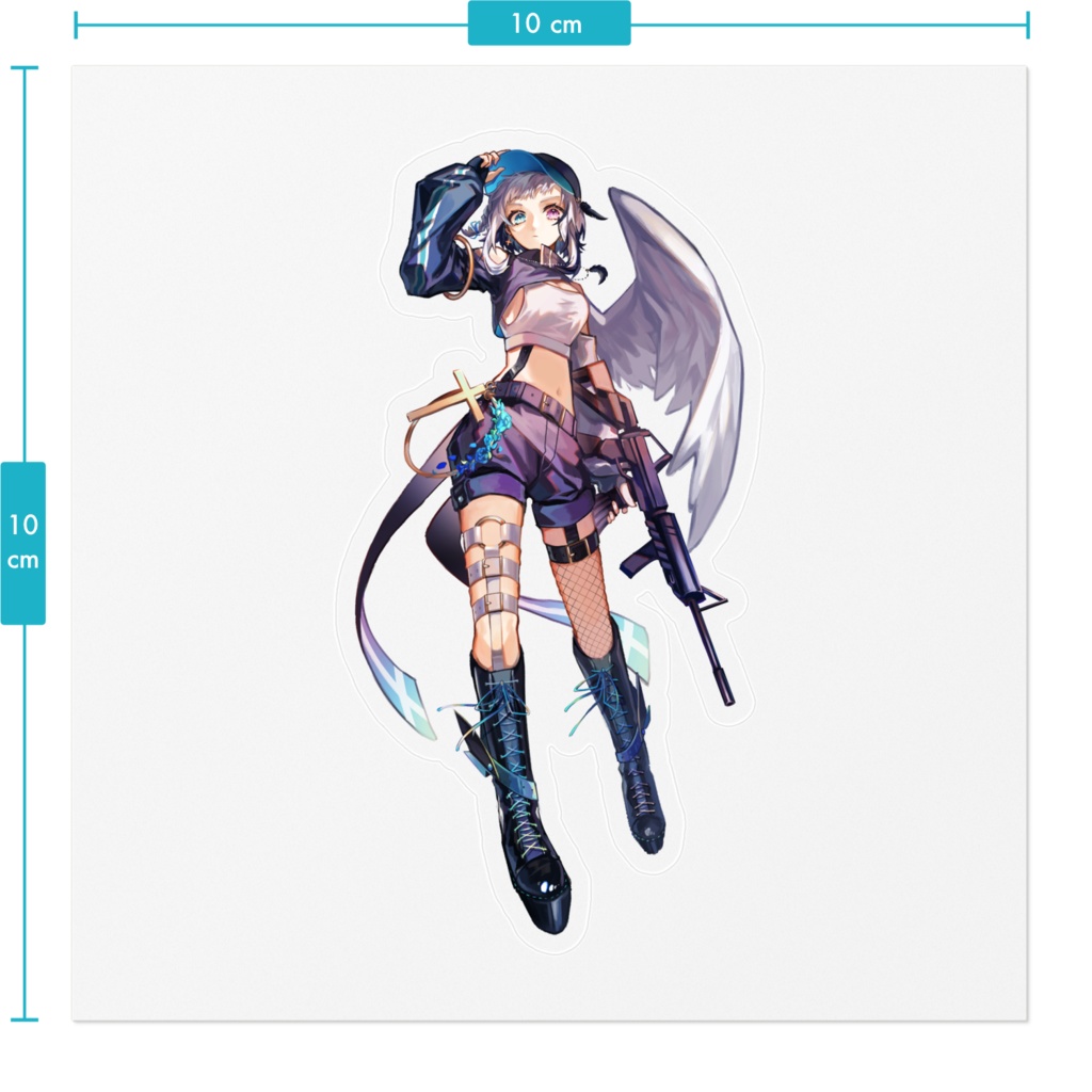 戦闘モード蒼水リル_すまし顔ステッカー