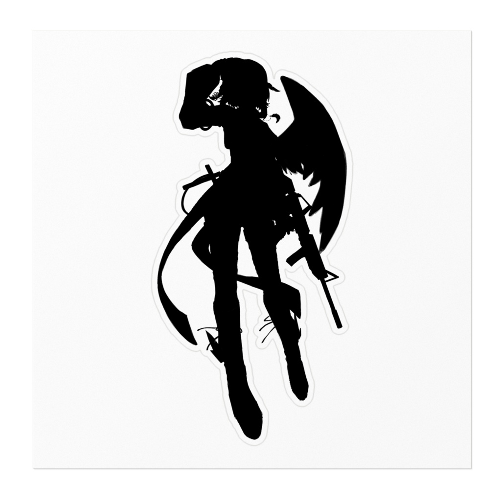 戦闘モード蒼水リル_シルエットステッカー