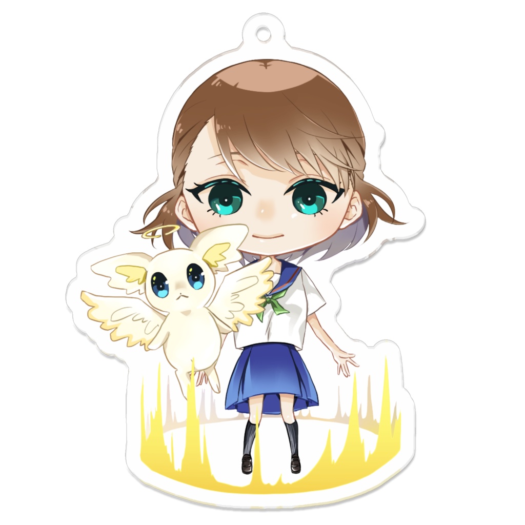 アクリルキーホルダー「板橋あかり&光の精霊コウ」