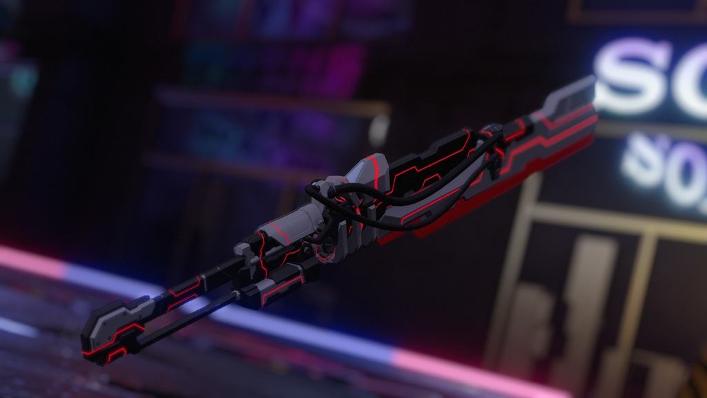 【VRChat想定】SFでサイバーな生体刀剣ブレード