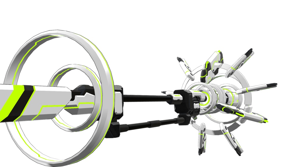 【VRChat想定】SFでサイバーな装甲飛行杖型ロッド