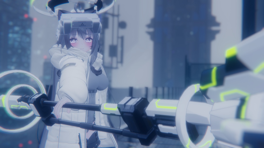 【VRChat想定】SFでサイバーな装甲飛行杖型ロッド