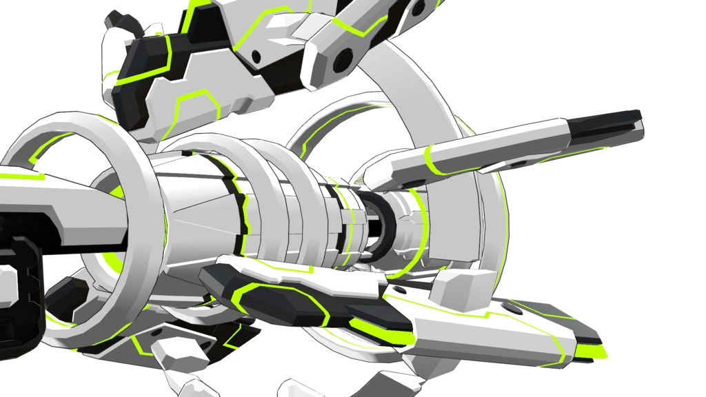 【VRChat想定】SFでサイバーな装甲飛行杖型ロッド