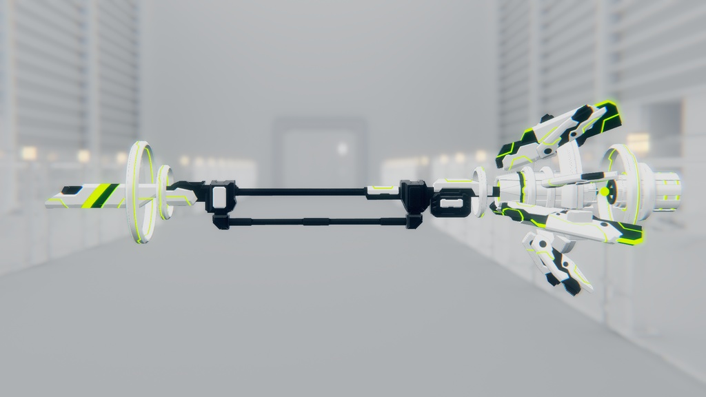 【VRChat想定】SFでサイバーな装甲飛行杖型ロッド