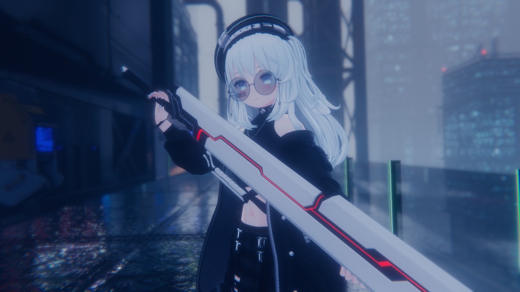 【VRChat想定】SFでサイバーな強襲被覆刀ブレード