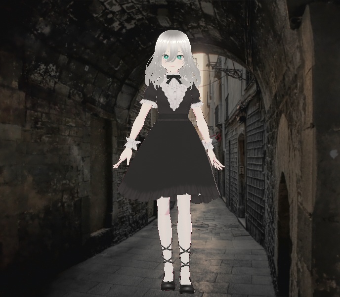 【VRoidアバター】白髪碧眼1_メイドver