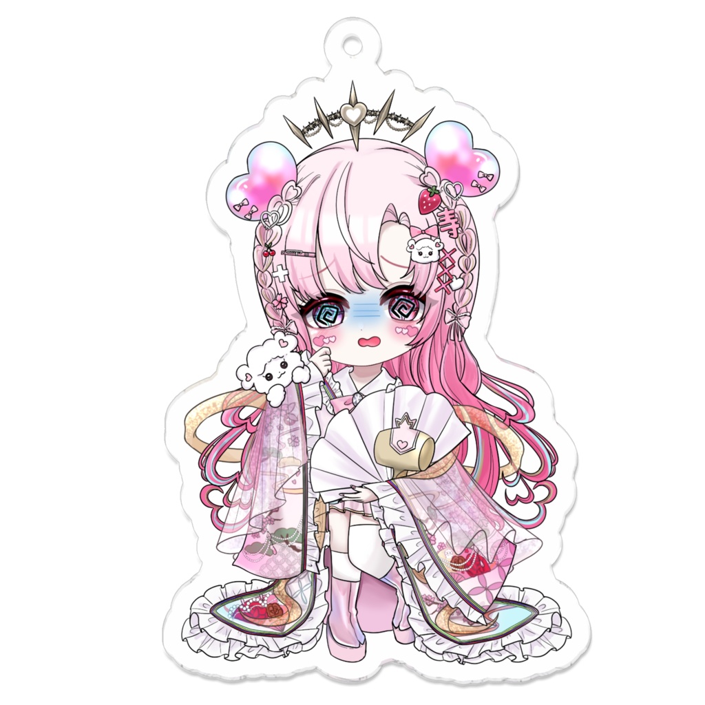 【アクリルキーホルダー】デビュー記念&夏コミケ106出演記念 ミニキャラぐるぐるver. 愛寿運みみ