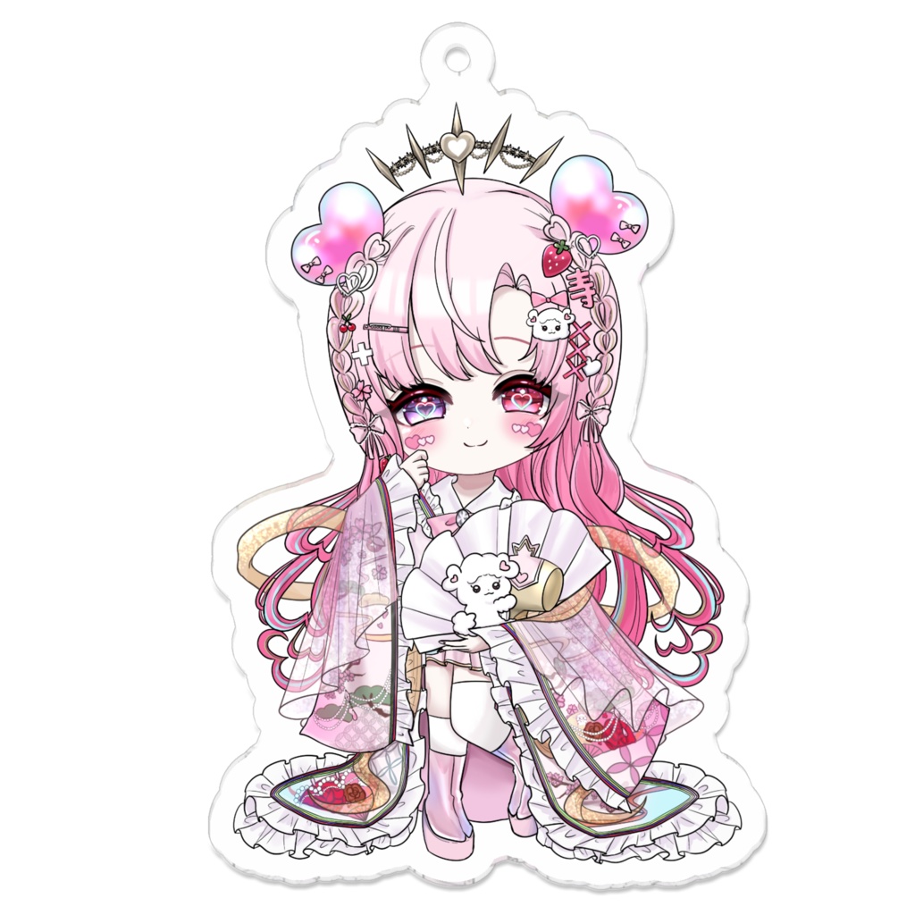 【アクリルキーホルダー】デビュー記念&夏コミケ106出演記念 ミニキャラ微笑みver. 愛寿運みみ