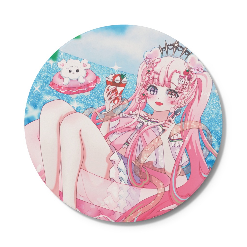 【夏イラストコースター】円形・角形 『愛寿運みみ』