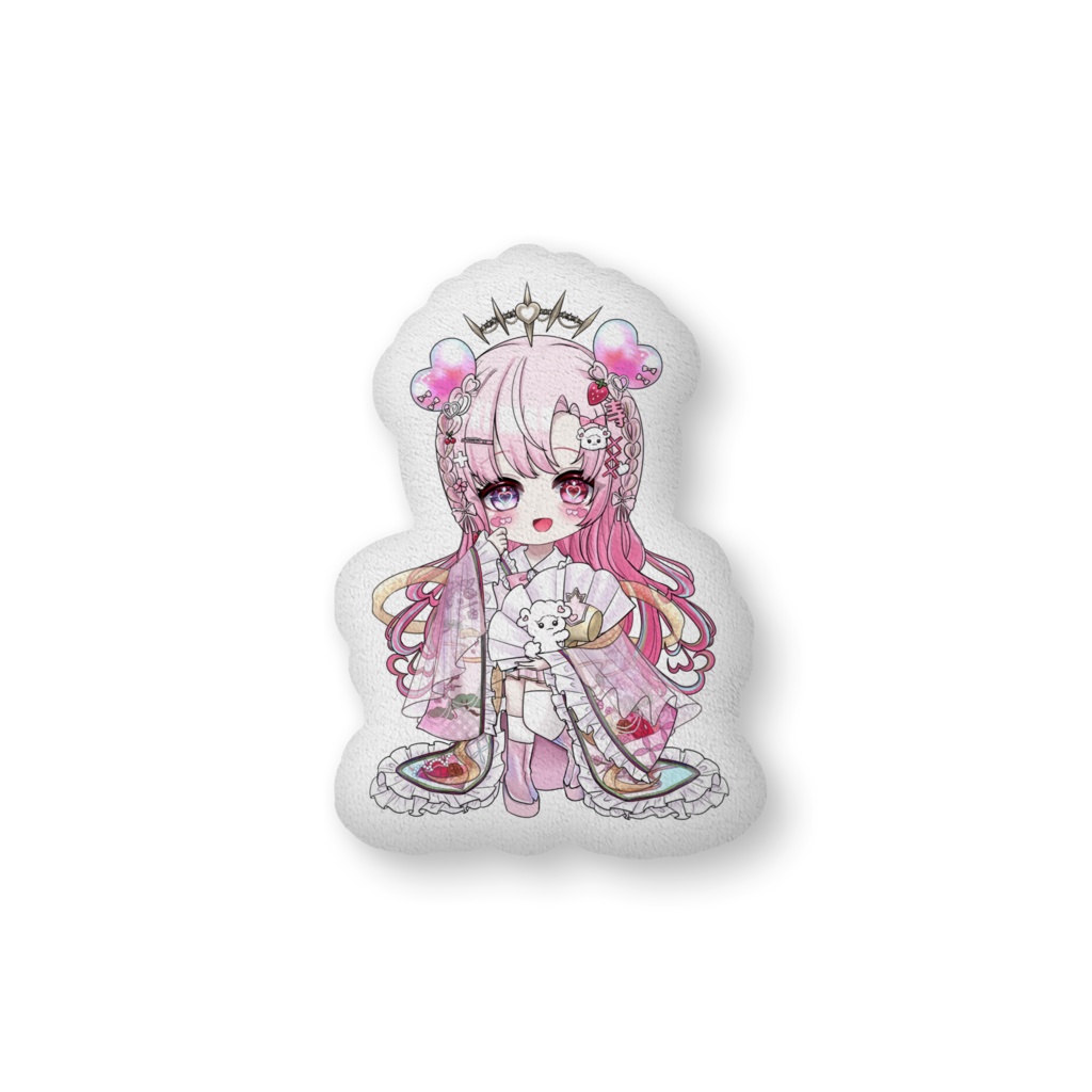 【リクエスト商品】ミニキャラ両面クッション(通常&笑顔ver.)愛寿運みみ