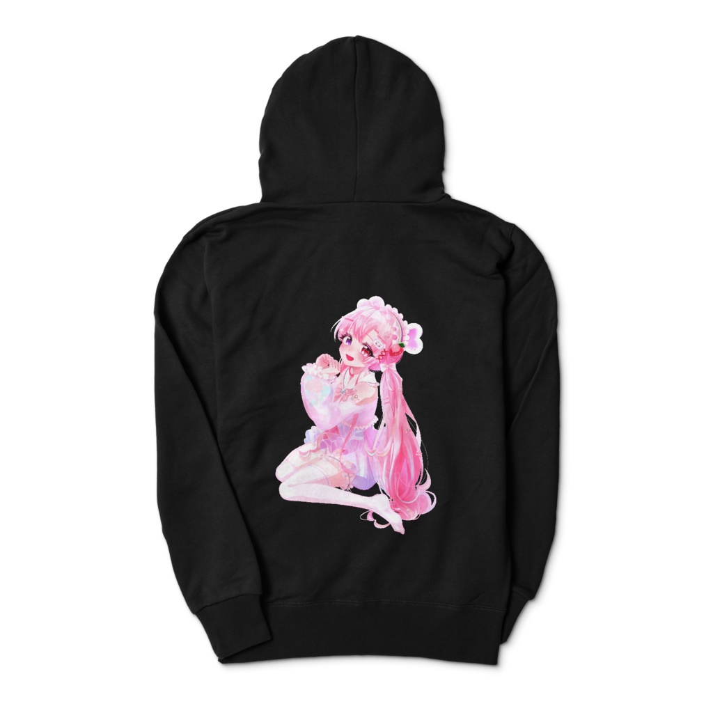 愛寿運みみ 生誕祭2026【両面パーカー.ブラック】(S〜XL)4サイズ展開♡