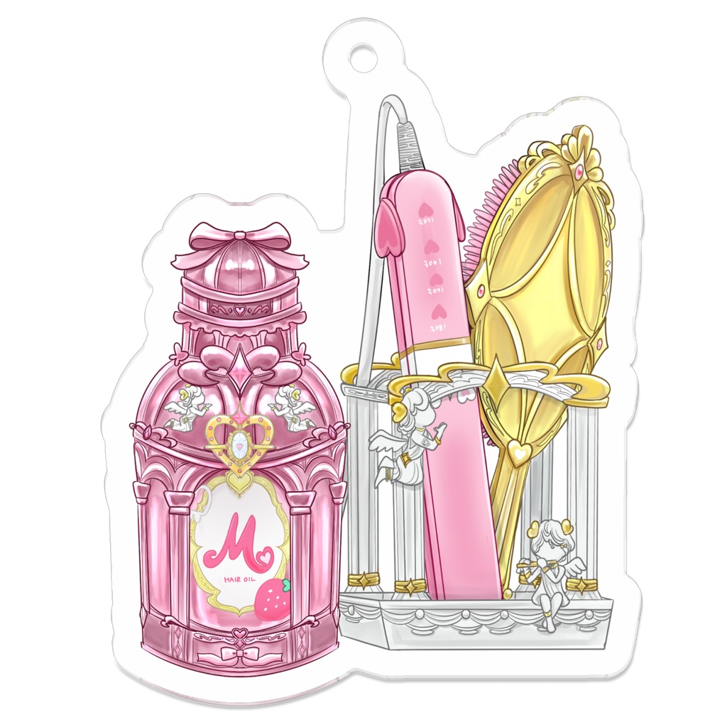 【MERUZUN AULA】めるみみのおめかしヘアケア3点セット アクリルキーホルダー