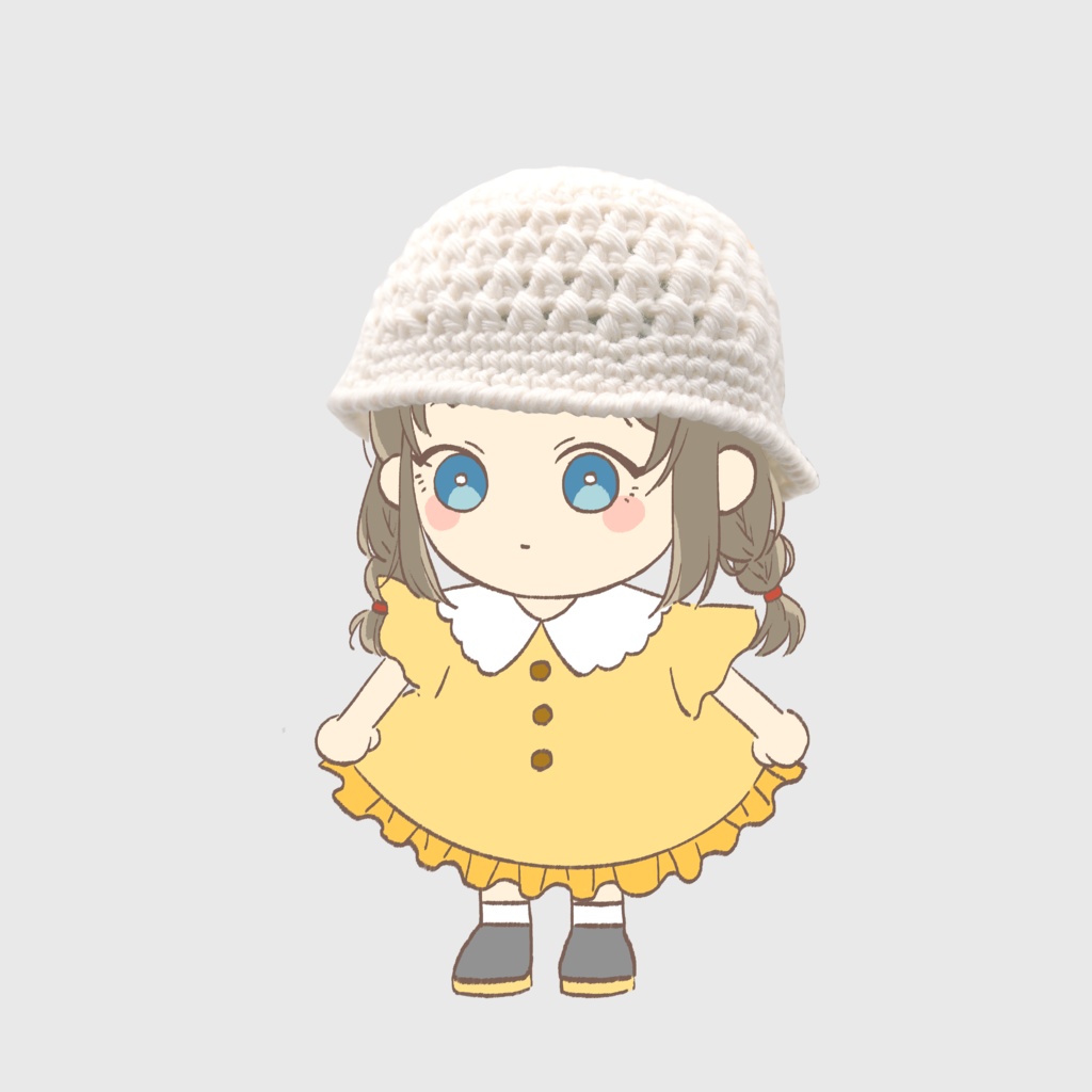 10cmぬい用 秋冬毛糸バケットハット