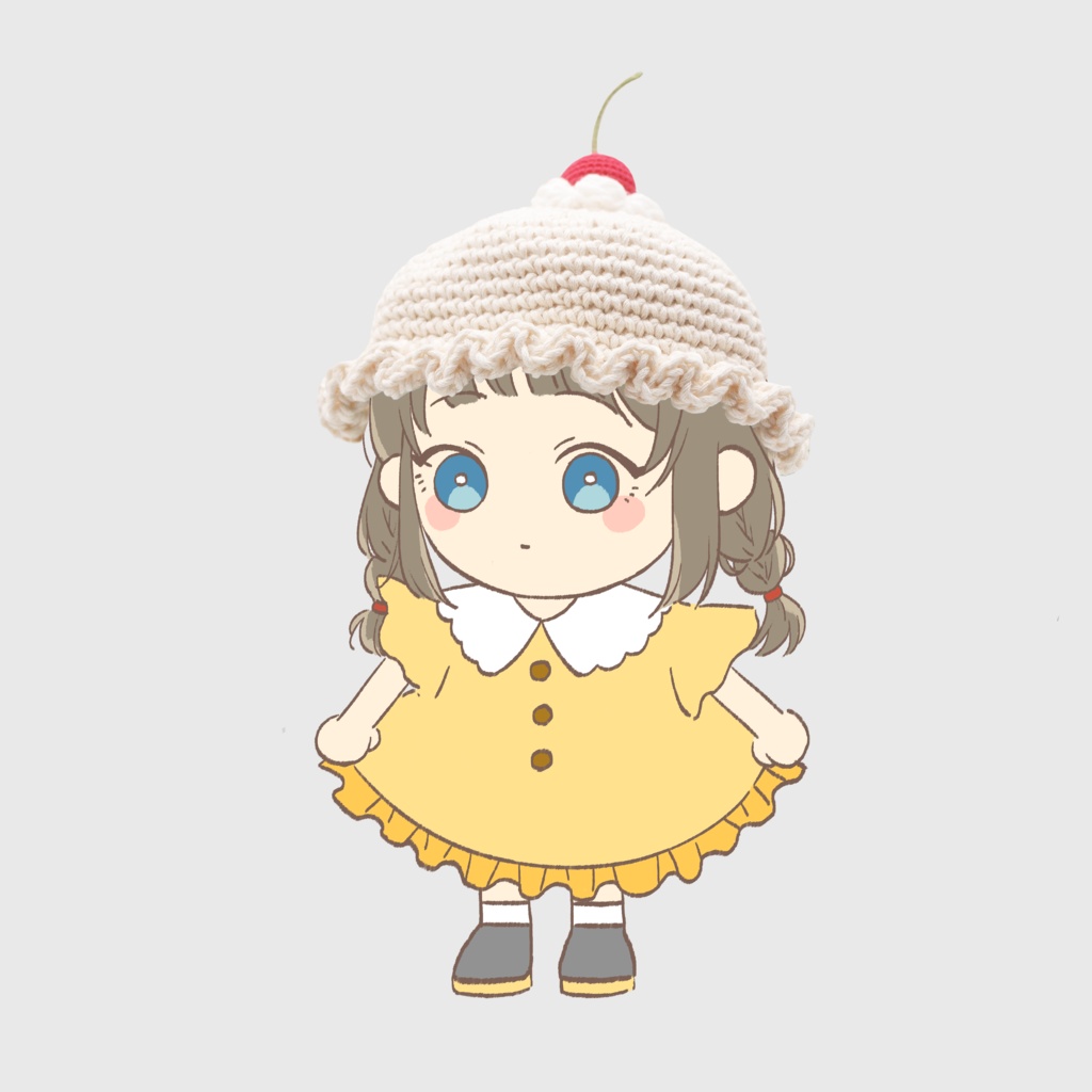 10cmぬい用 アイスクリーム帽子(さくらんぼ)