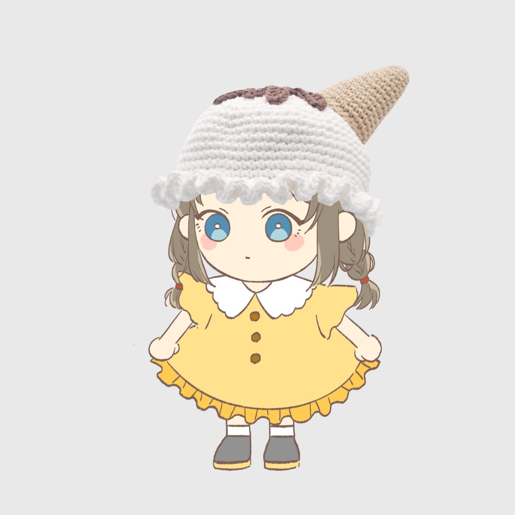 10cmぬい用 アイスクリーム帽子(コーン)