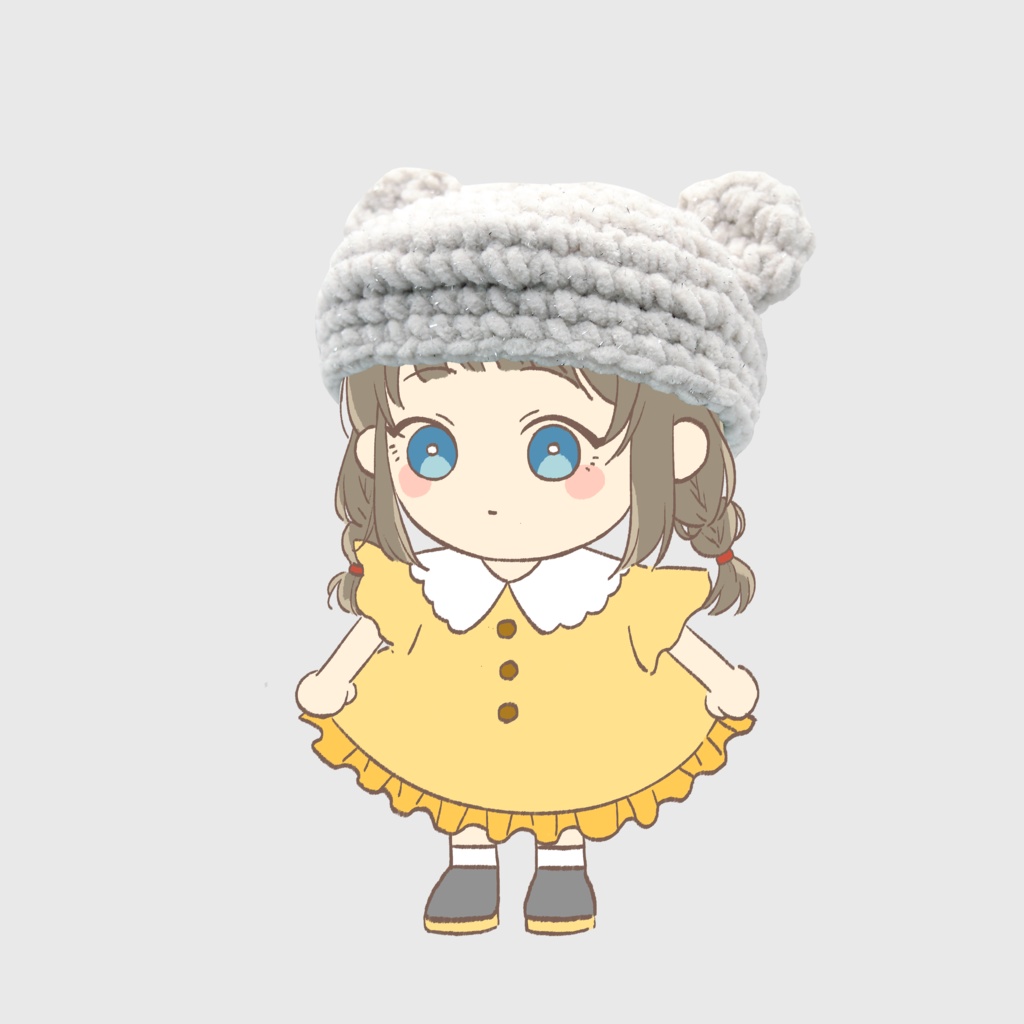 10cmぬい用 くま耳ベレー帽