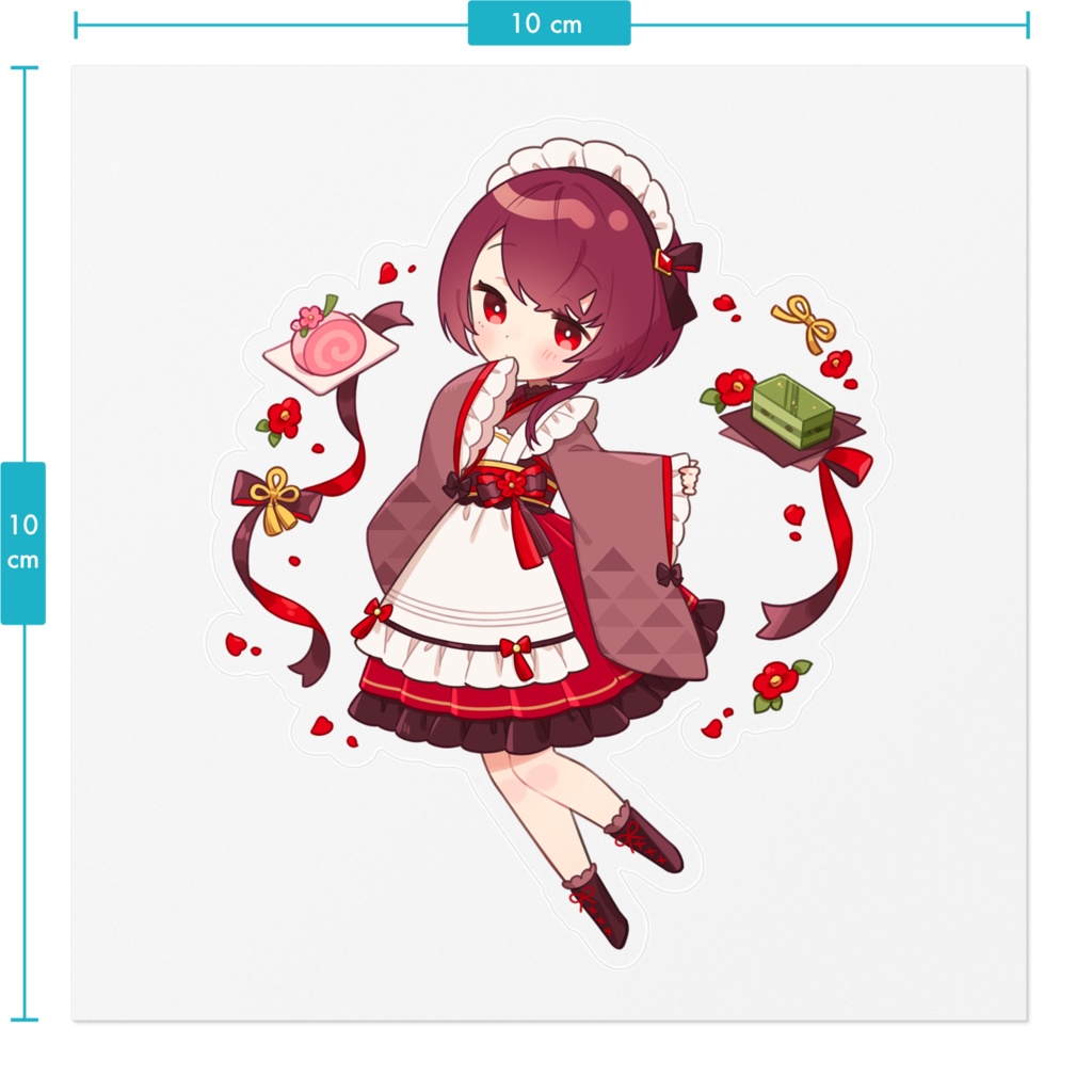 【一周年記念グッズ】ステッカー(和ロリメイド)【受注生産】