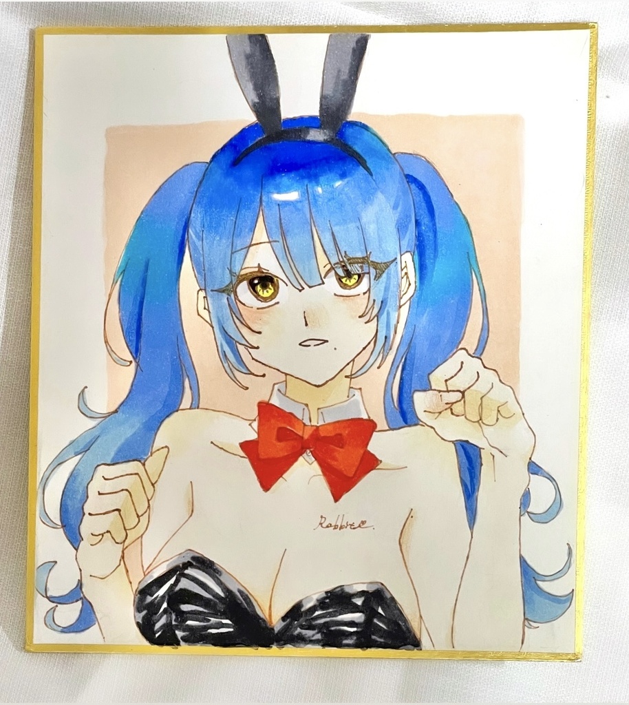 手描き コピック 女の子 イラスト 色紙