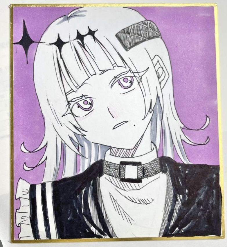 手描き コピック 女の子 イラスト 色紙