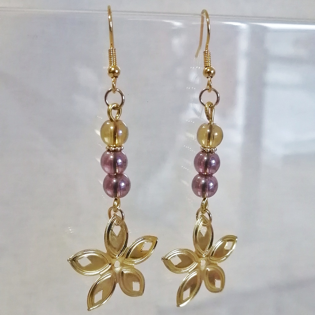 爽やかイエローと宵闇色の和風ピアス