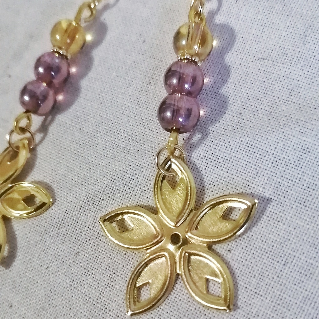 爽やかイエローと宵闇色の和風ピアス