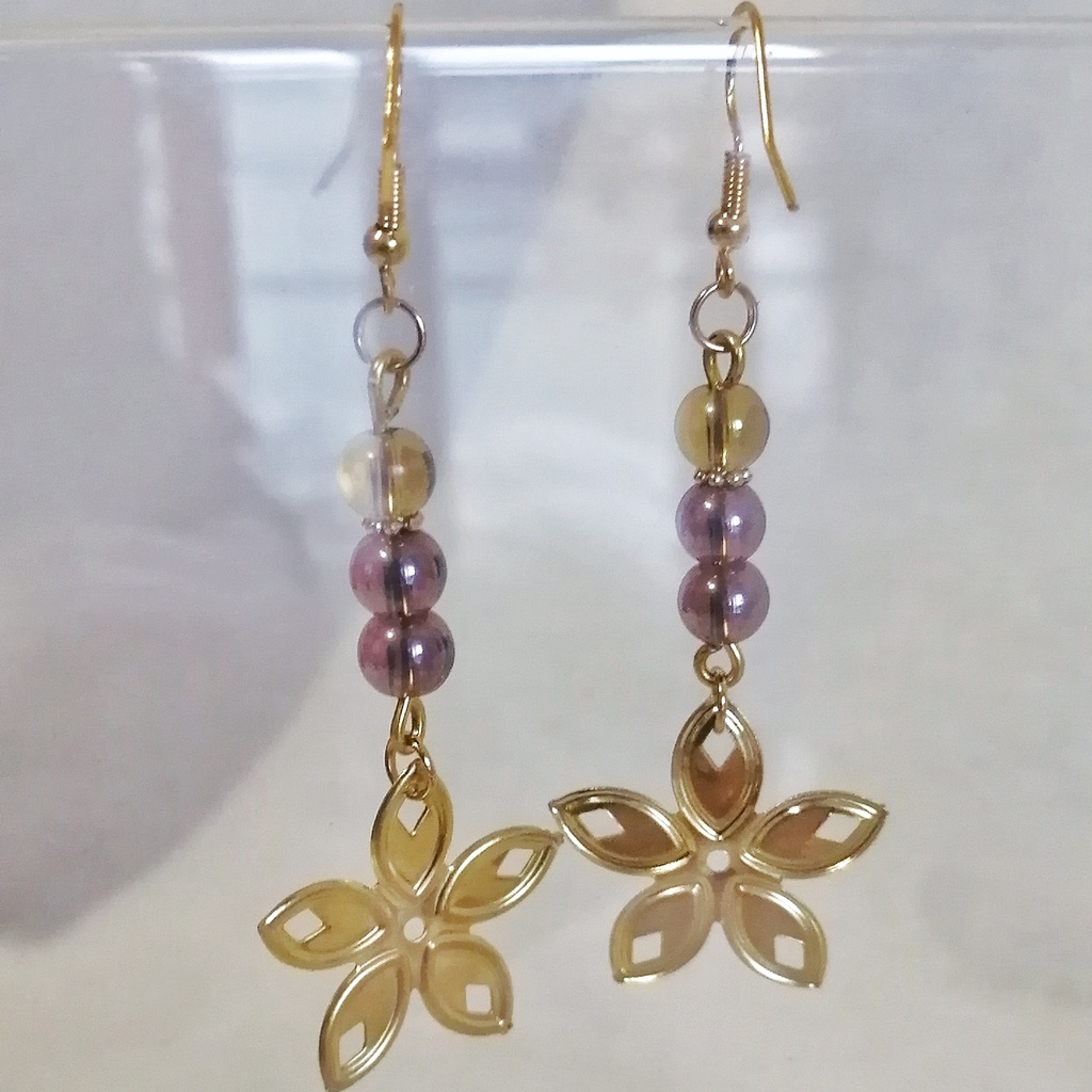 爽やかイエローと宵闇色の和風ピアス