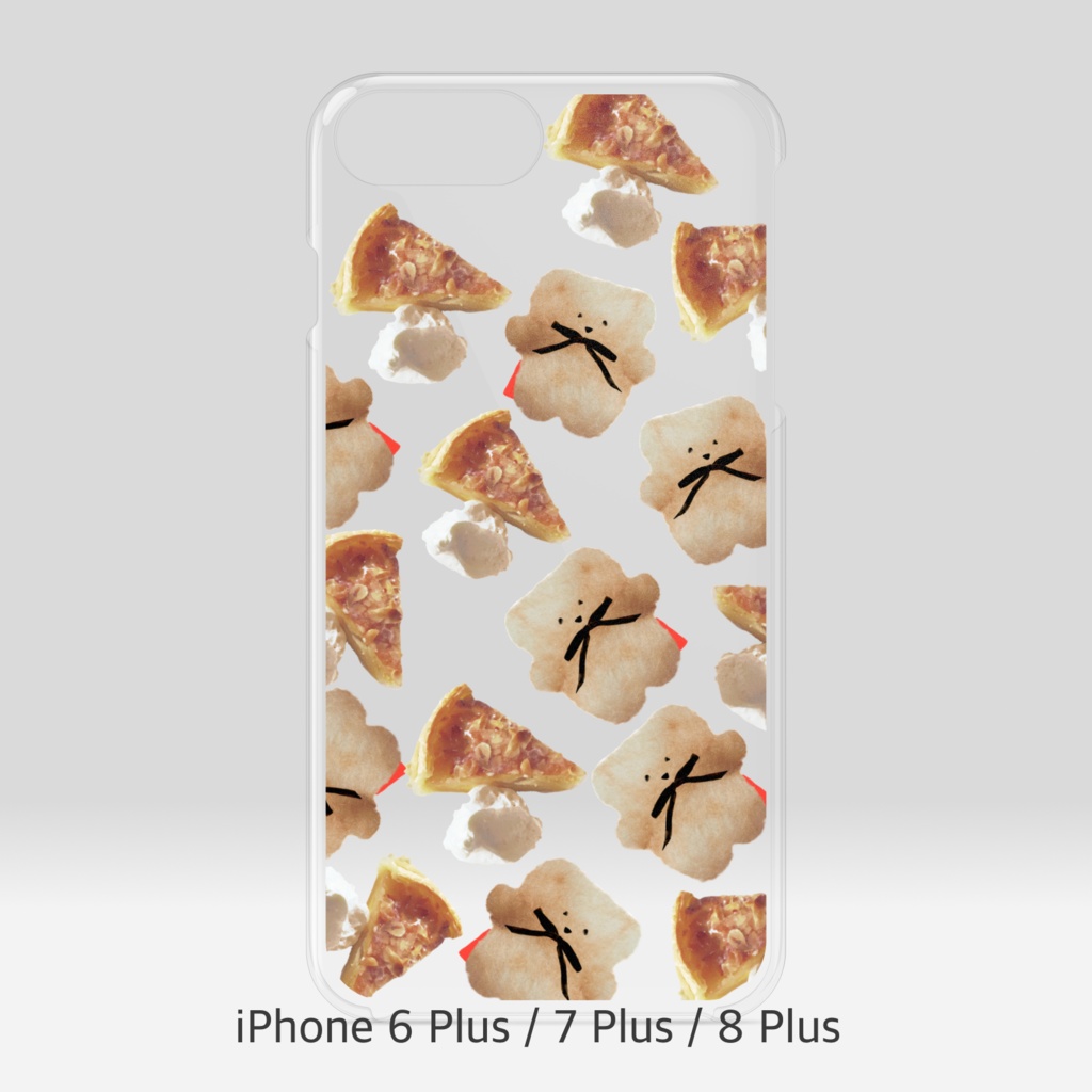 クリアiPhoneケース(クマとタルト)