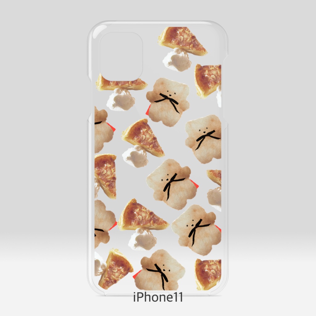 クリアiPhoneケース(クマとタルト)
