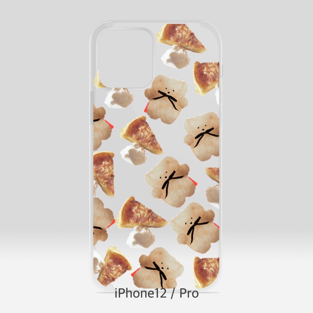 クリアiPhoneケース(クマとタルト)