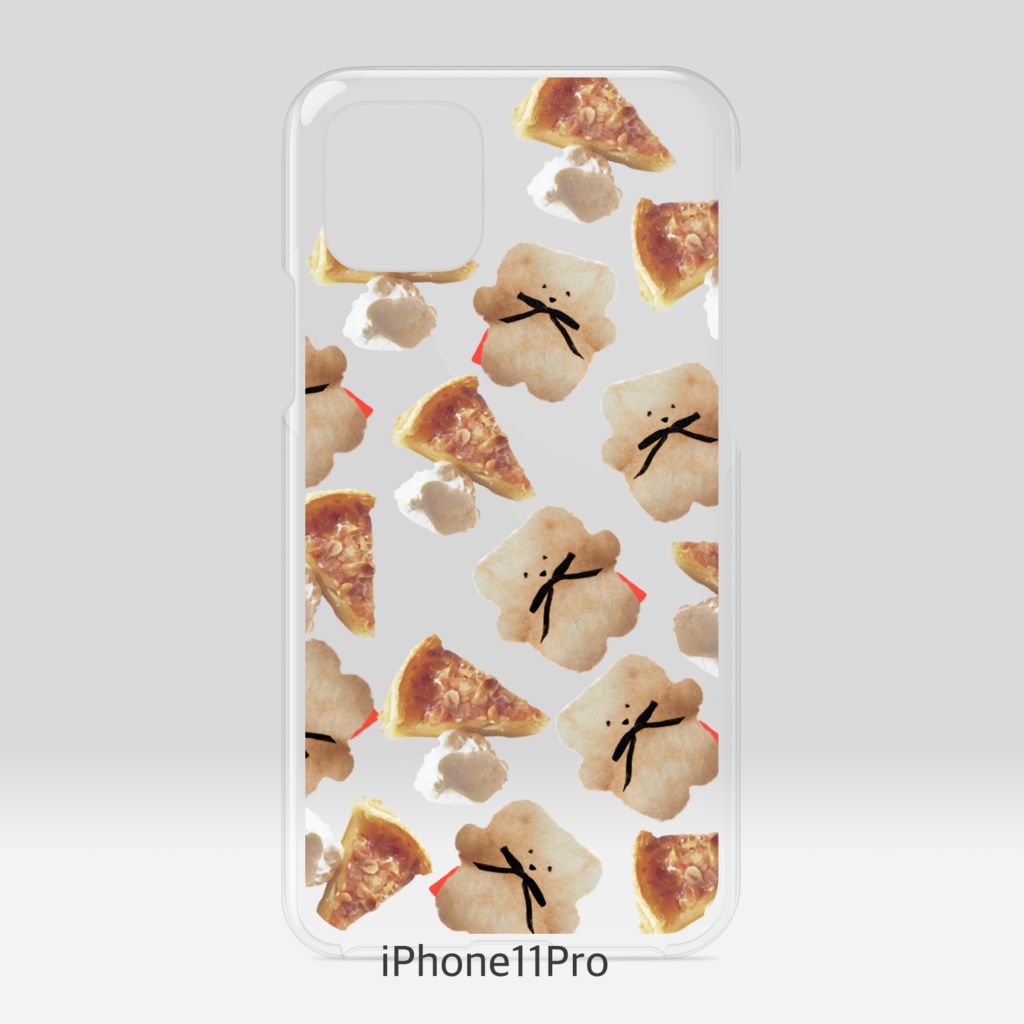 クリアiPhoneケース(クマとタルト)