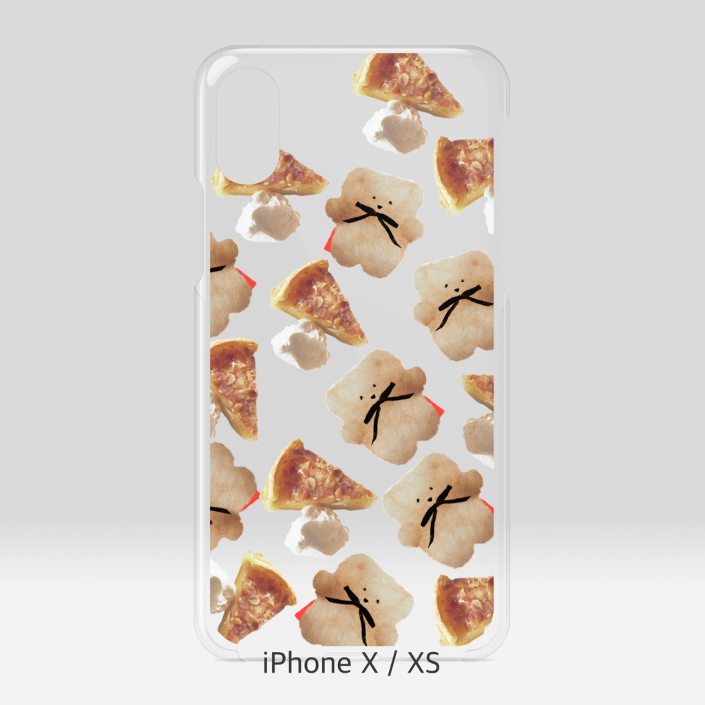 クリアiPhoneケース(クマとタルト)