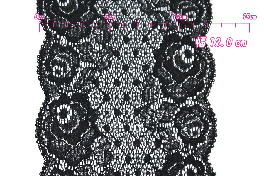 抱き枕用レースリング(幅広サイズ ブラックローズ&メッシュ)