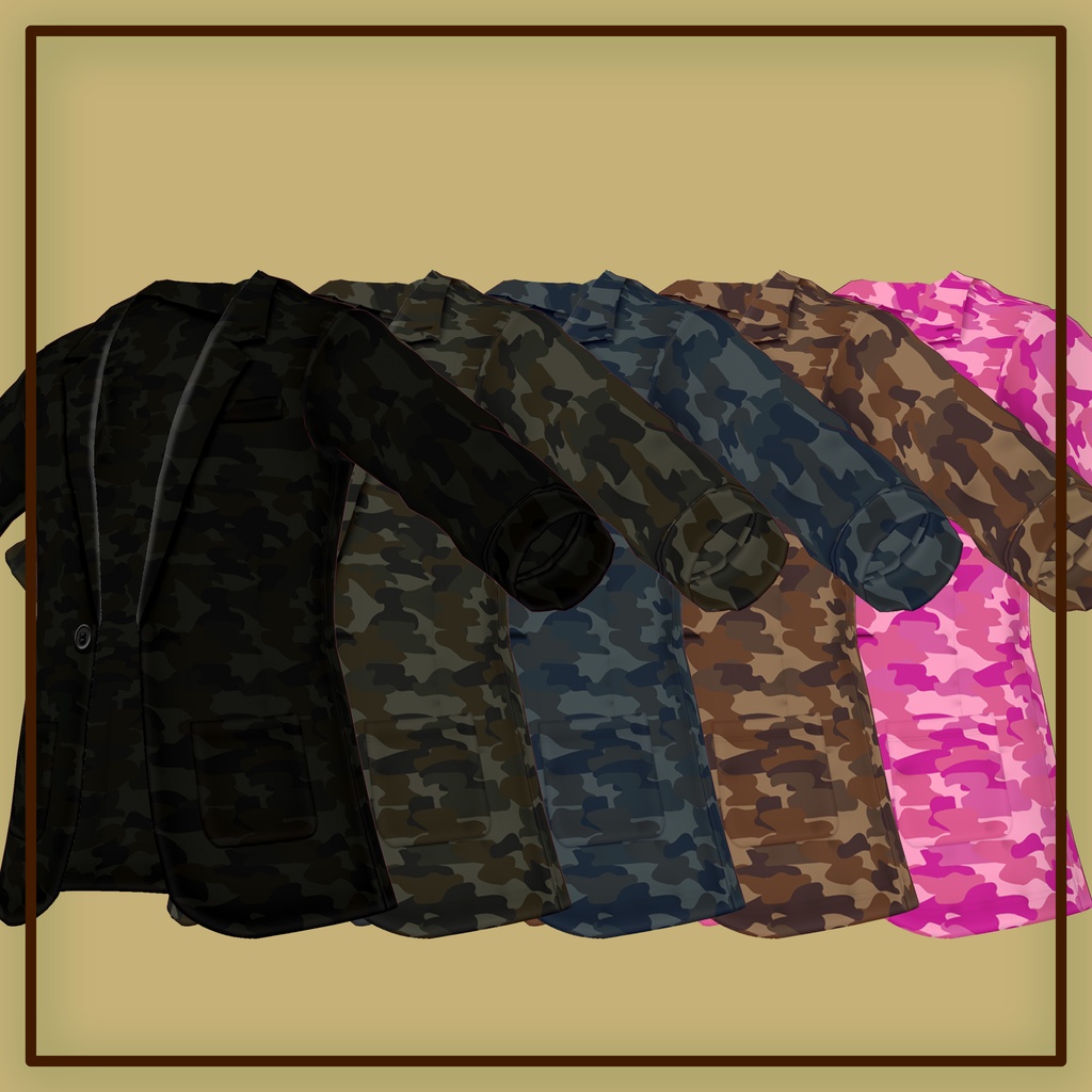 VRoidカモフラサマーセット ジャケット&シャツ&スニーカー VRoid Camouflage Summer Set Jacket & Shirt & Sneakers