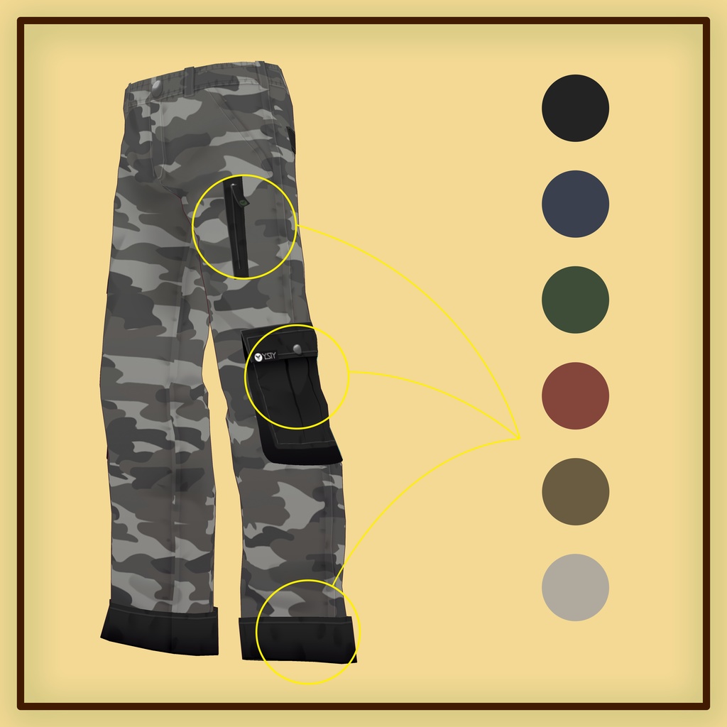 VRoid 着合わせカーゴパンツ Customize Cargo Pants