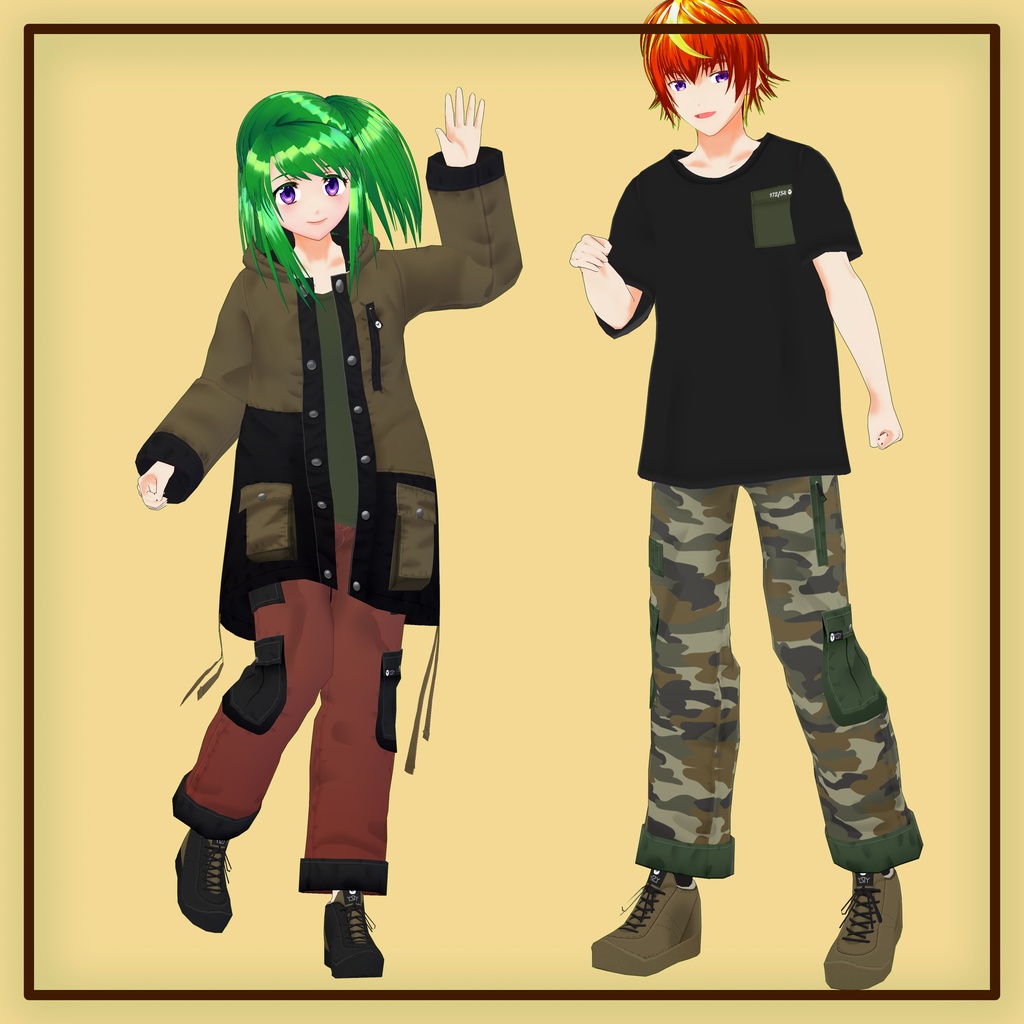 VRoid 着合わせカーゴパンツ Customize Cargo Pants