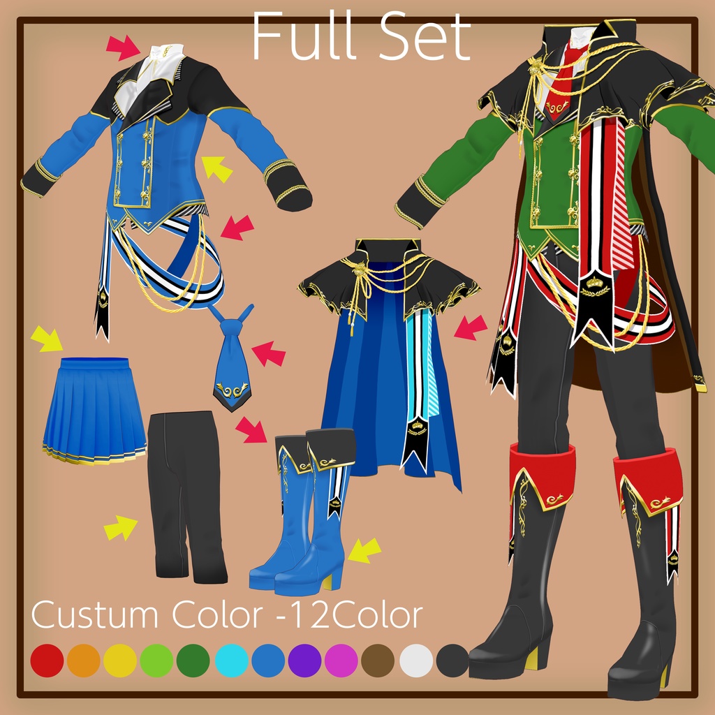 VRoid 着合わせアイドル衣装-Knight | Customizable idol costumes ‘Knight’