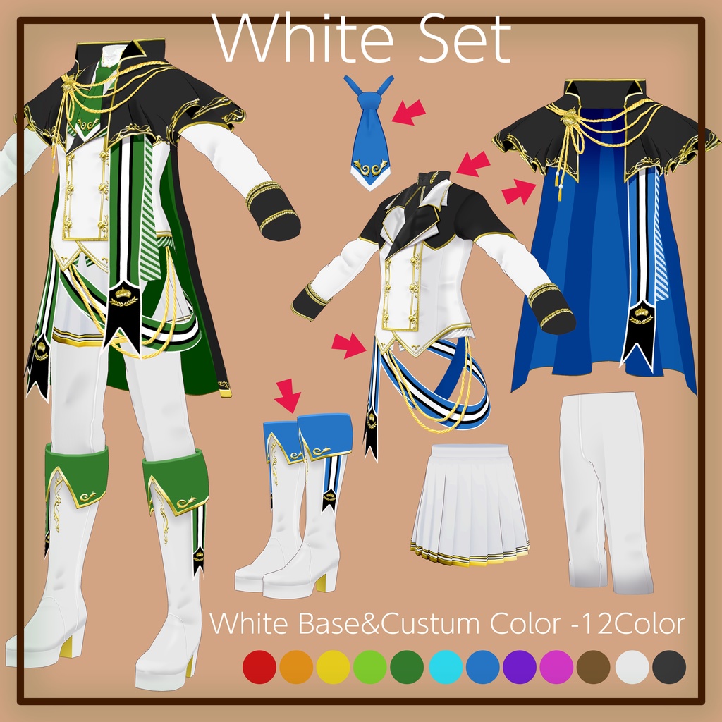 VRoid 着合わせアイドル衣装-Knight | Customizable idol costumes ‘Knight’