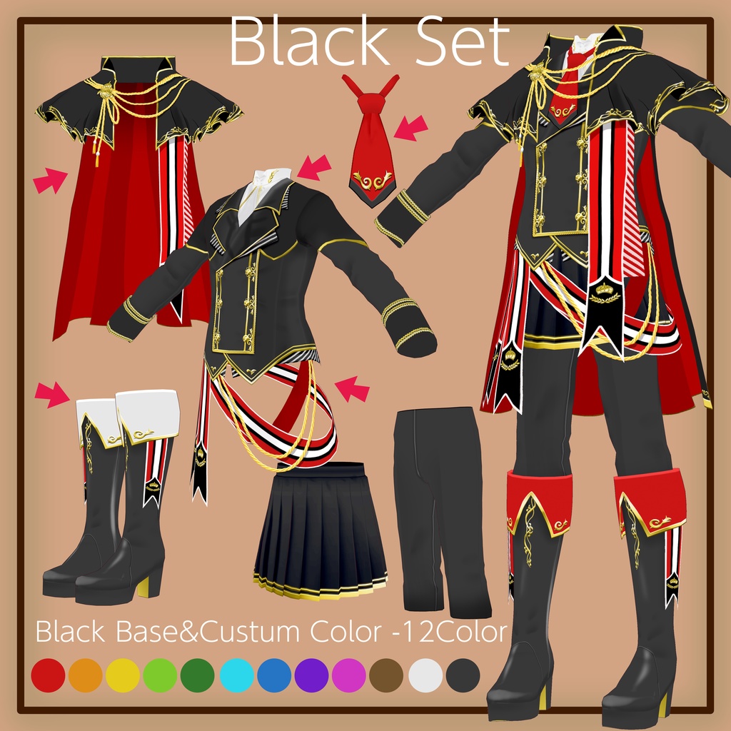 VRoid 着合わせアイドル衣装-Knight | Customizable idol costumes ‘Knight’