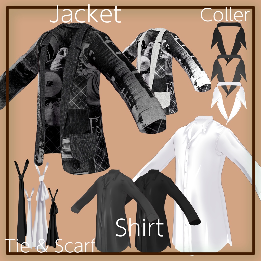 モノクロポートレートセットアップ monochrome portrait setup VRoid