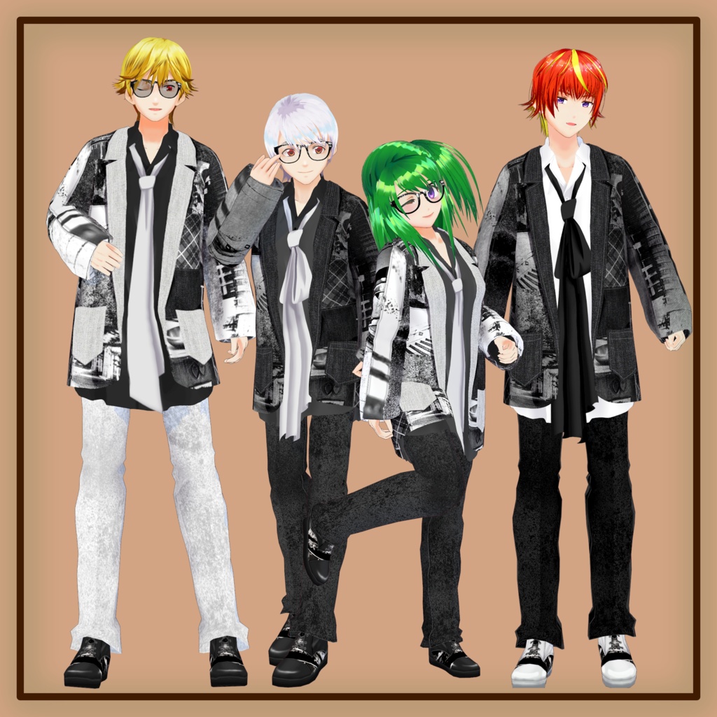 モノクロポートレートセットアップ monochrome portrait setup VRoid