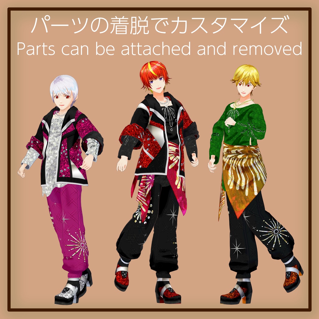 VRoid 着合わせアイドル衣装-FireWorks | Customizable idol costumes ‘FireWorks’