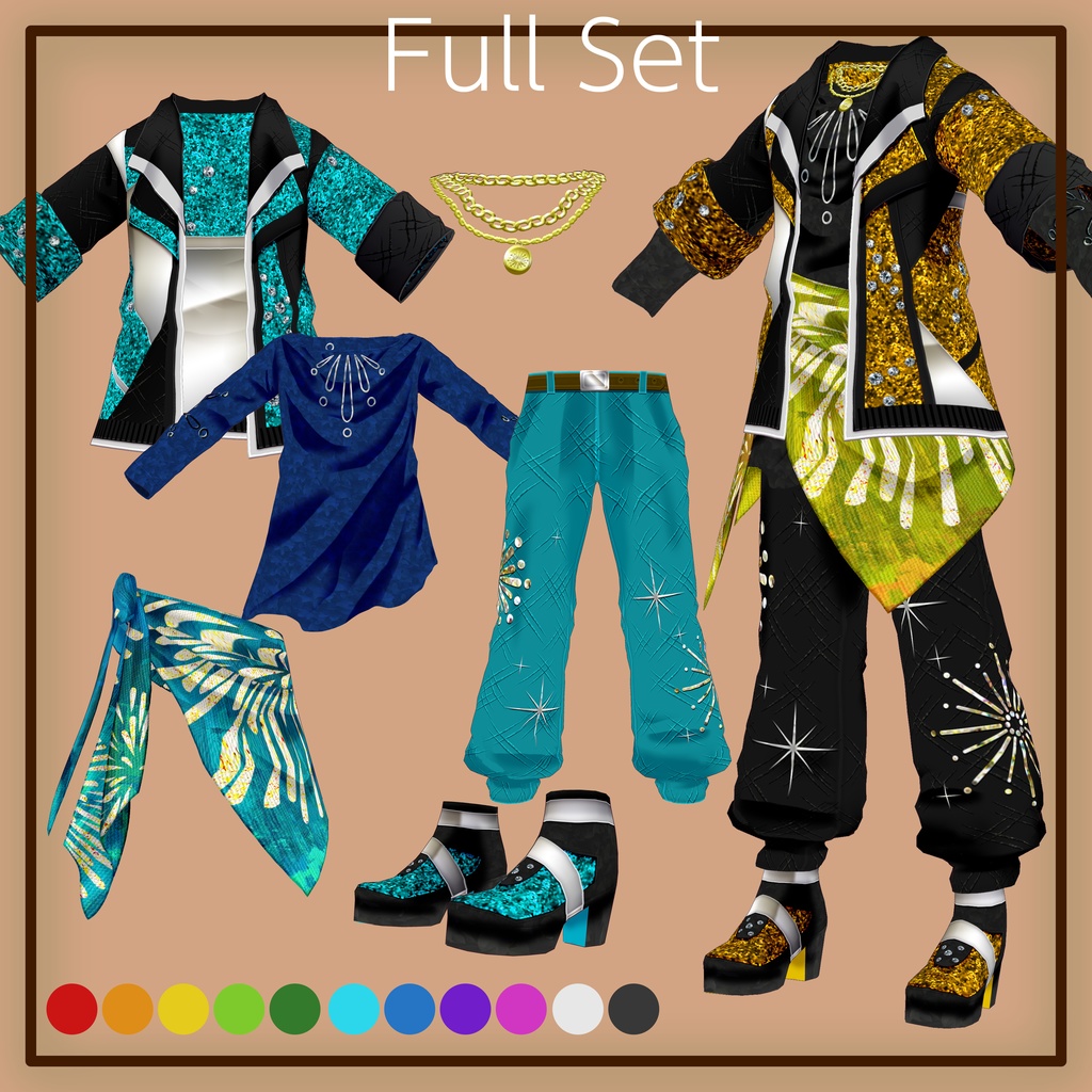 VRoid 着合わせアイドル衣装-FireWorks | Customizable idol costumes ‘FireWorks’