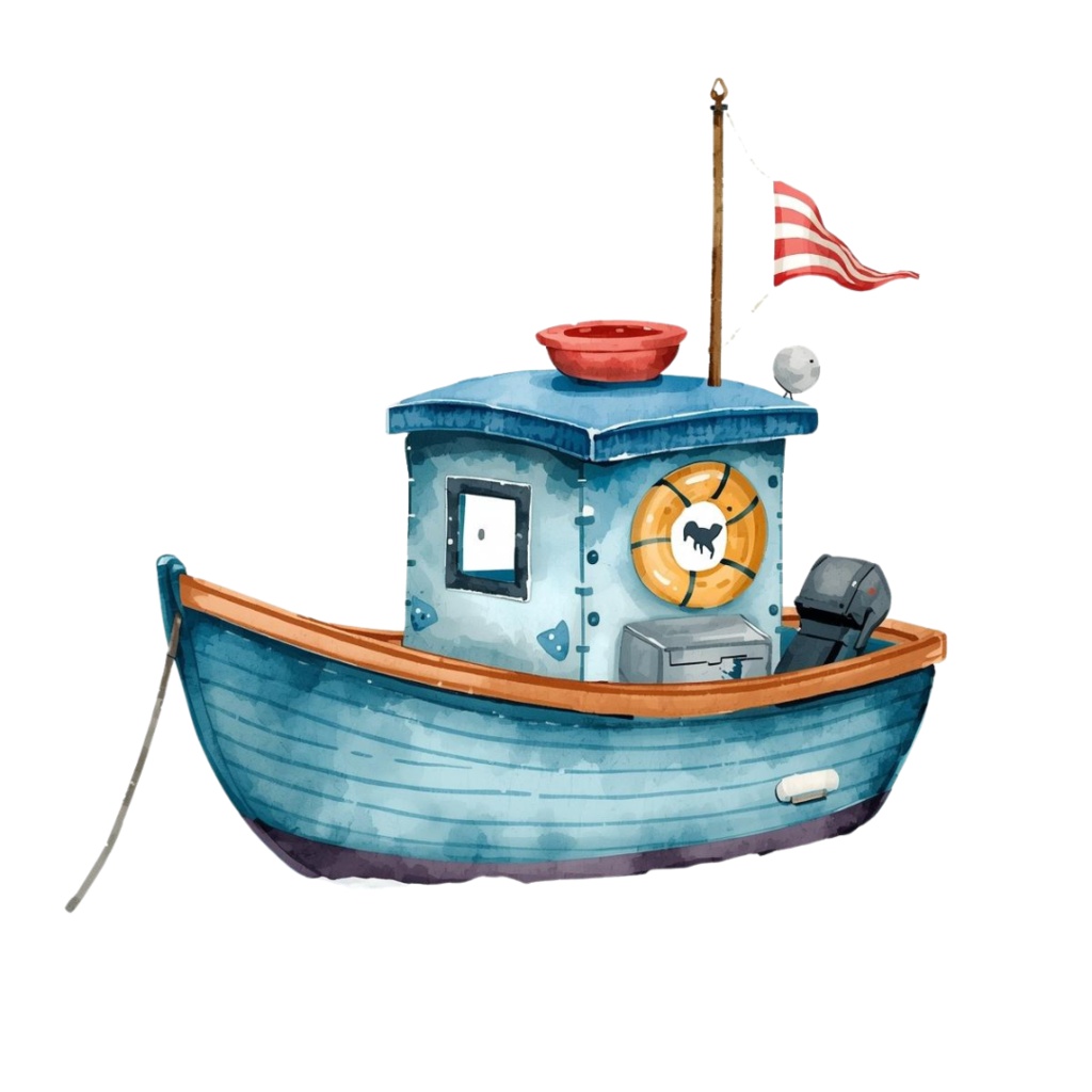 水彩・水色アンティーク海シリーズクリップアート(10点セット)